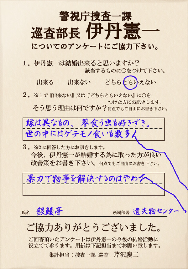 アンケートに答えてみた