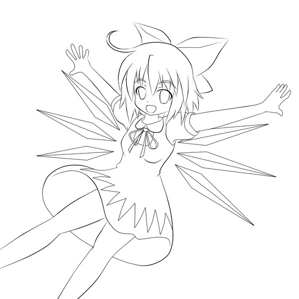 【線画】チルノ【塗り絵】