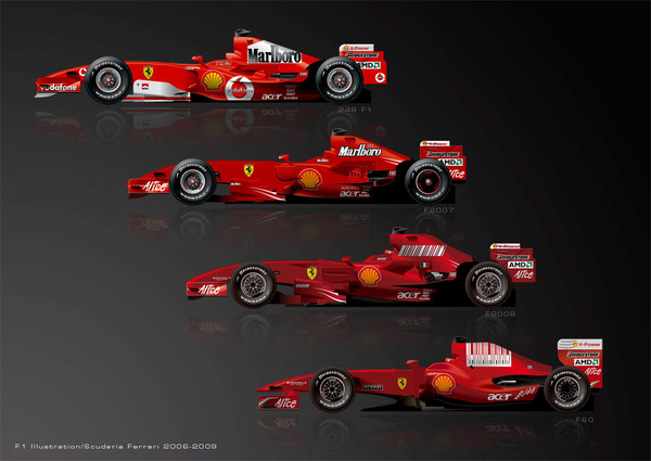 フェラーリ　F1マシン　マルボロ　跳ね馬　ミハエル・シューマッハ