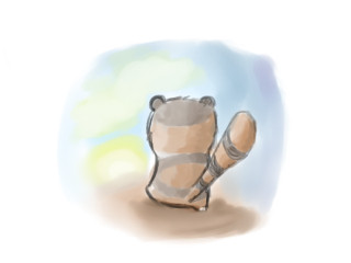 明日もがんばる気になったたぬき。