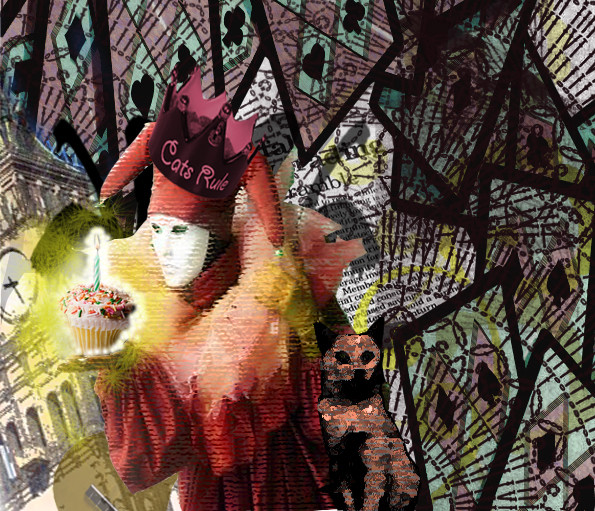 clown with the cat
