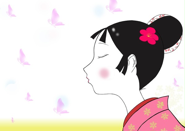 蝶と小梅
