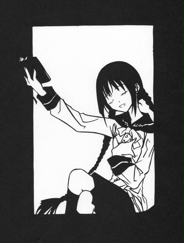 文学少女　天野遠子の切り絵