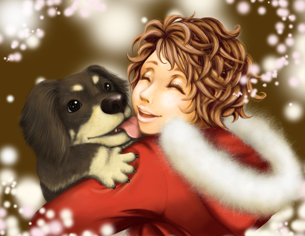 犬とラブラブ