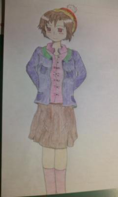 ただの（色）鉛筆で女の子を描いてみた