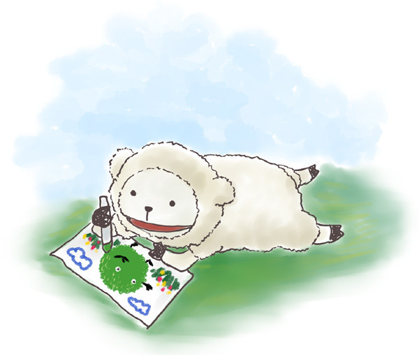 ラム君、スーモを描くの段