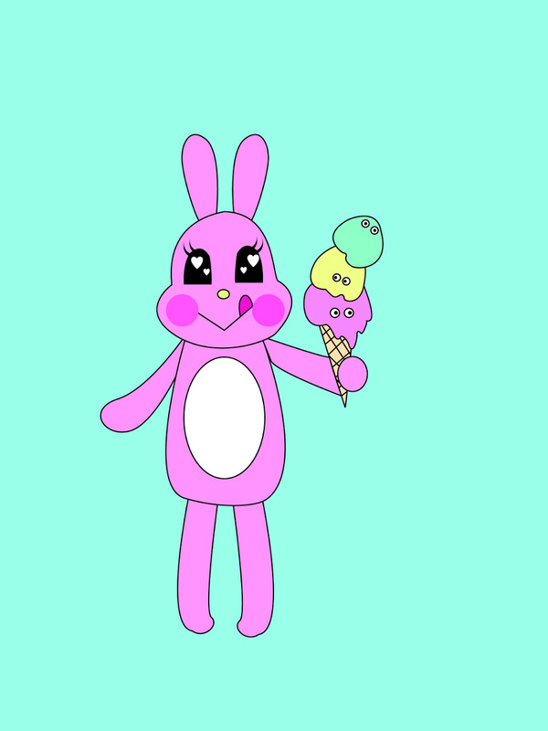 うさぎさんとアイス