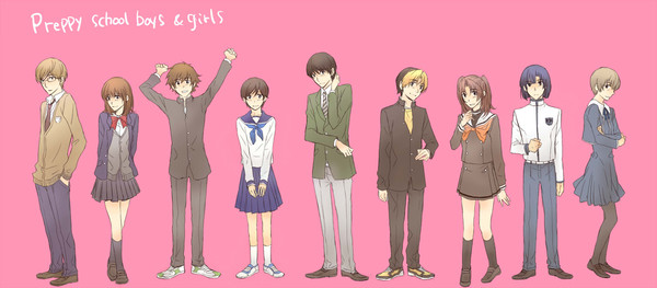 preppy school boys&girls