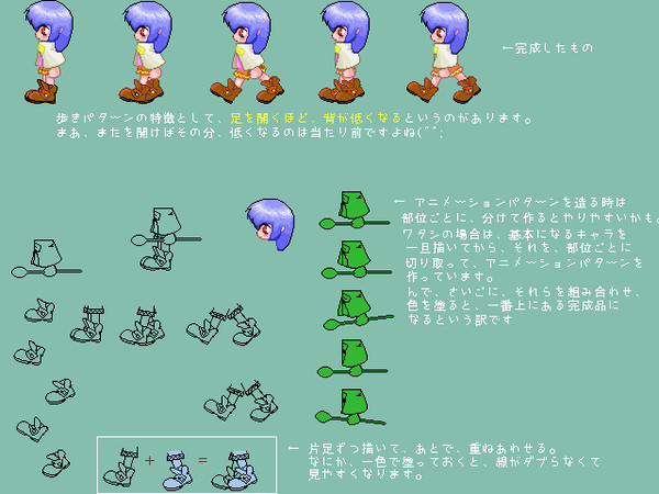 【ドット絵】歩きパターンの描き方