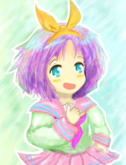 黄色いリボンの女の子