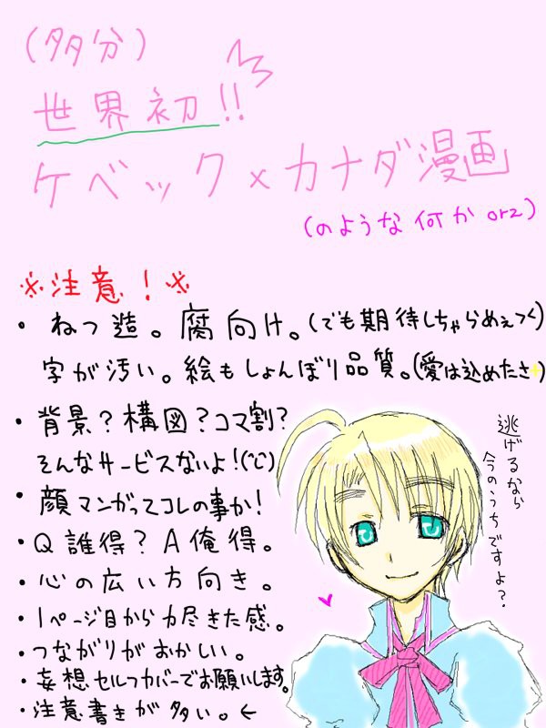 【APH漫画】ケベック×加【腐向け】
