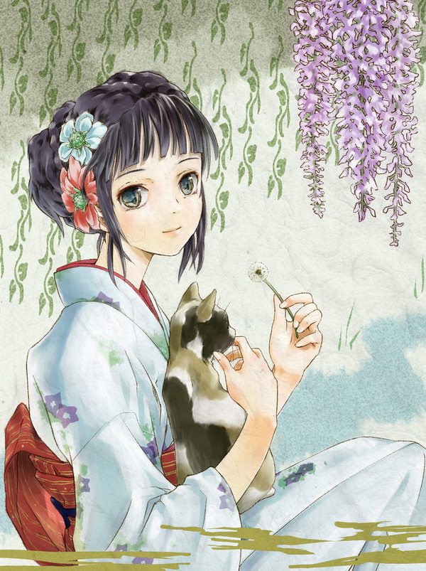 猫と花見