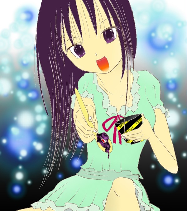 ぉ･･･おいしいデス。（あ～ん！(線画）/桂華さん）