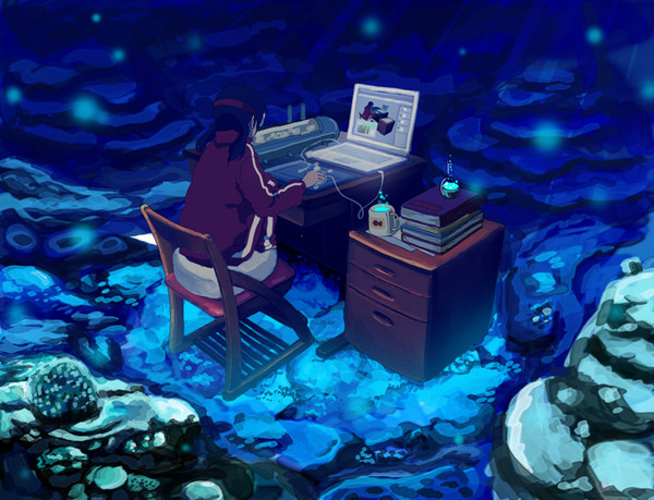 深海に一人