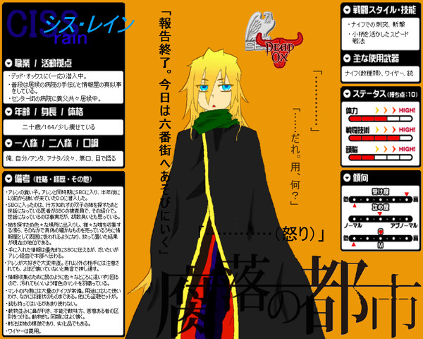 【腐らっと】シス・レイン【保安調査庁SBC所属】