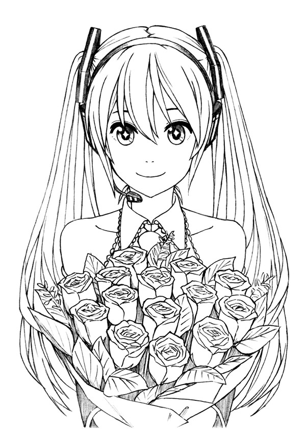 ミクさん線画