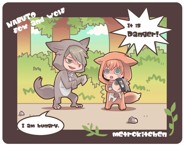 カカシ（狼）とナルト（狐）