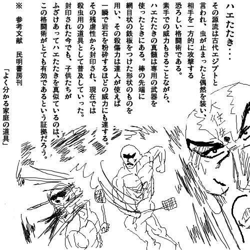 あ、あの武器は！もしやあやつ伝説の「ハエたたき」を･･･！
