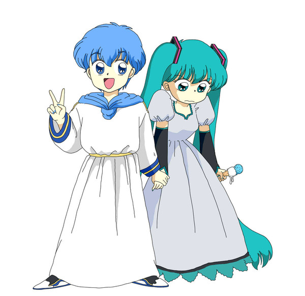 ほらミクちゃん、ピースピースｖ