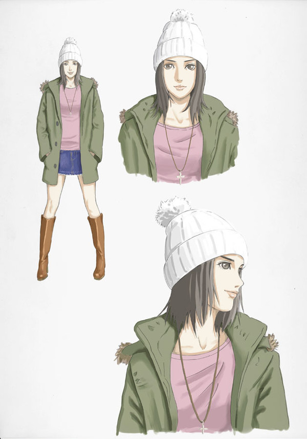 白ニット帽の女の子