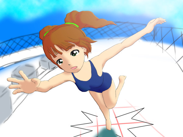 プールサイドは走ってはいけません。