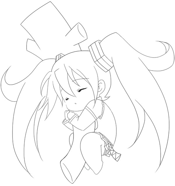 Miku Lineart 28Jun10