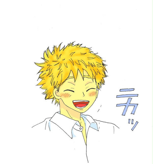 ニカッ