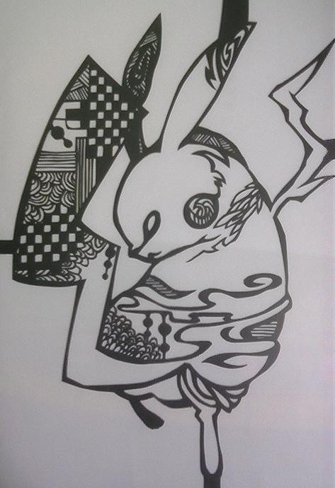 切り絵 ピカチュウ