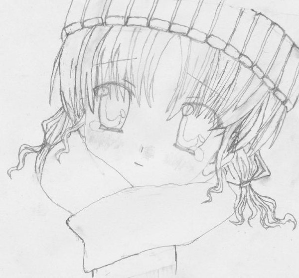 efの子供の頃のミズキさんを簡単にラフ画で描きました＾＾