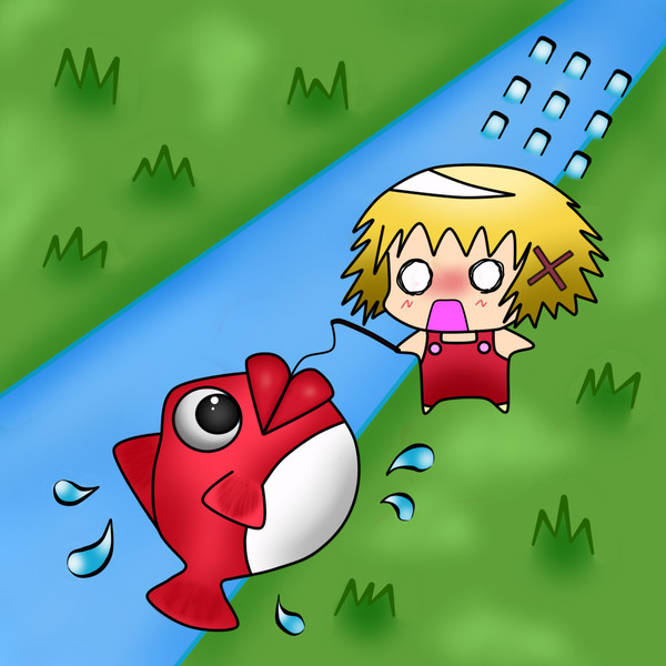 ゆのっちが釣りをしたんです。