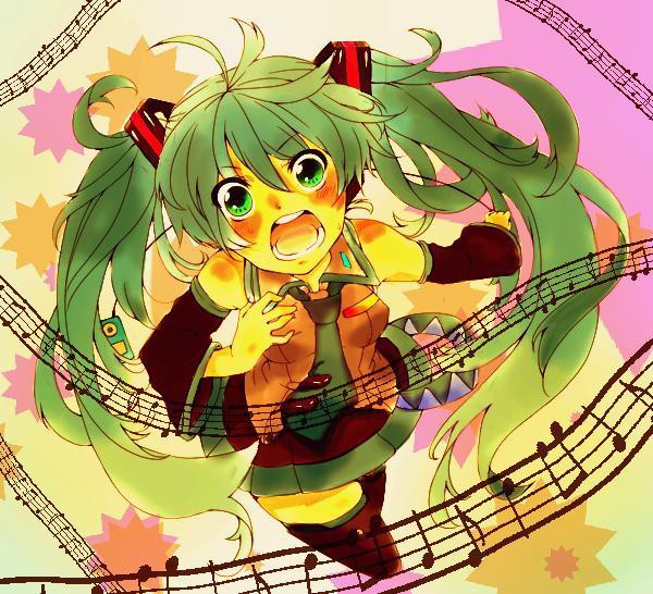 ミクの線画!!　塗らせていただきました