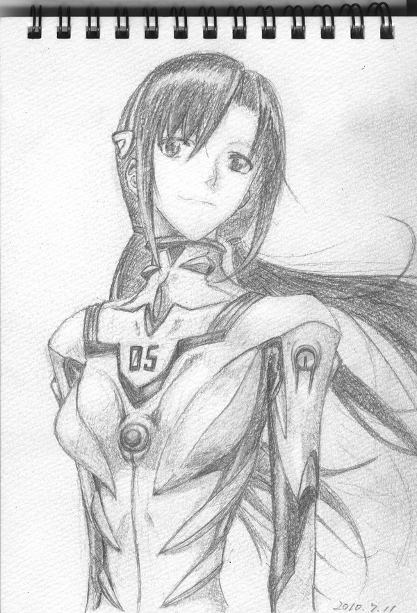 めがねっ子が眼鏡を外すと？？（模写）