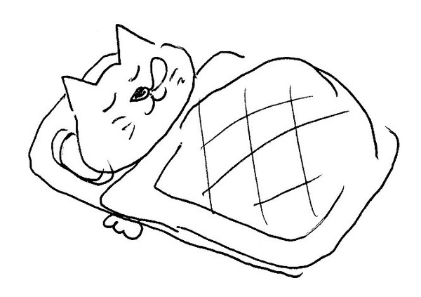 寝るネコ