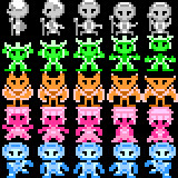 最近作ってるレトロ風ゲームの敵キャラ(16*16)