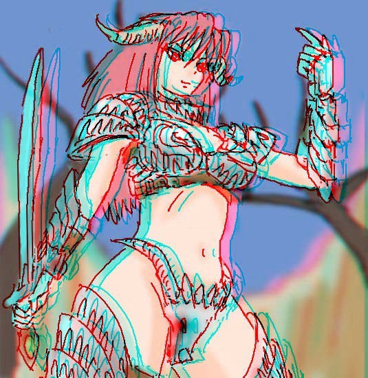 飛び出す？女戦士