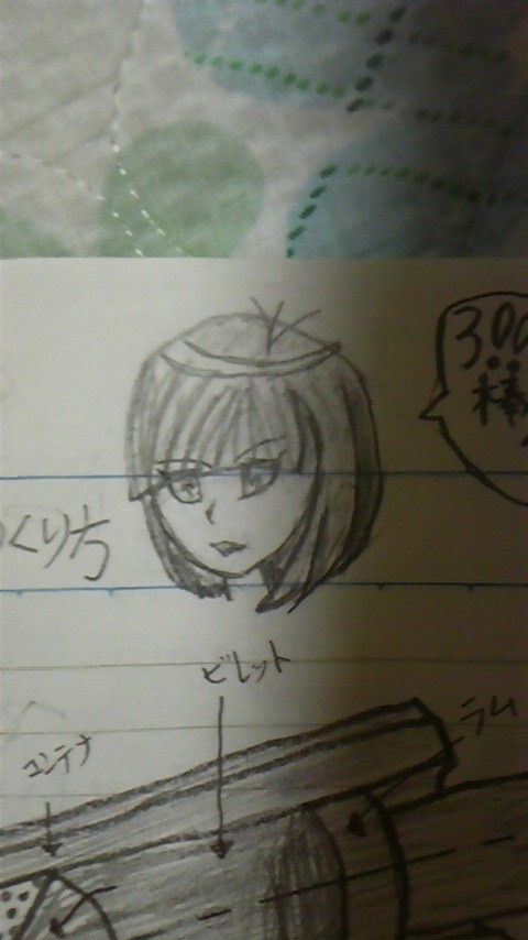 ノートの上