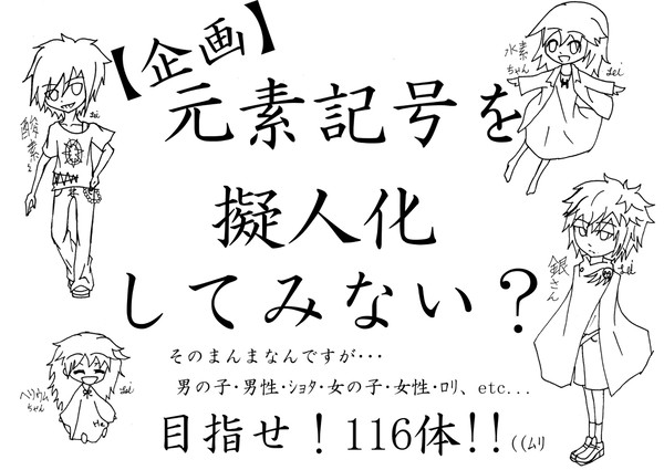 【企画】元素記号を擬人化してみない？