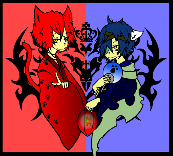 【ぴくネコ】青赤【夏祭り】