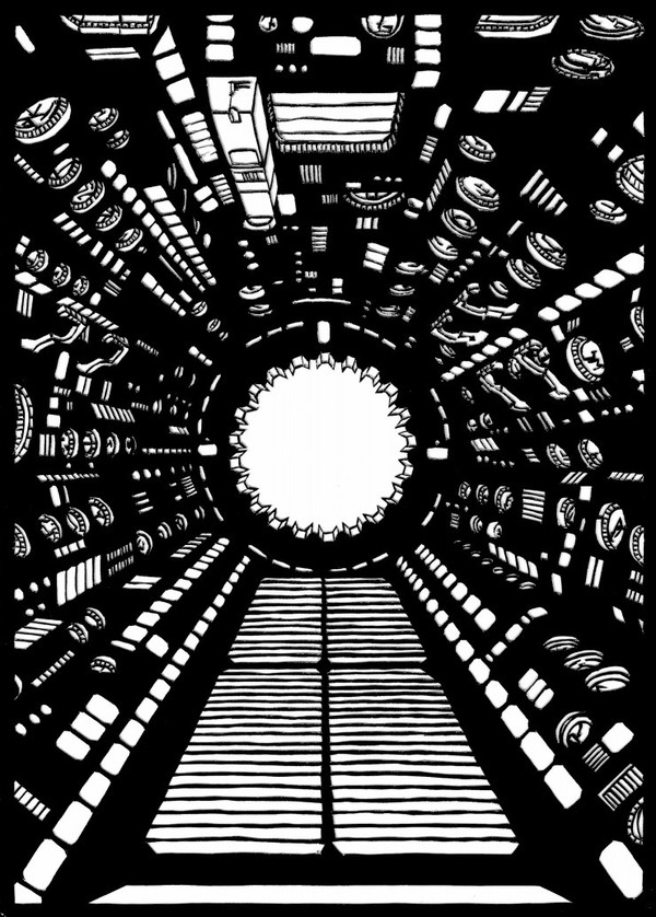 【切り絵】銀河鉄道999 機関室