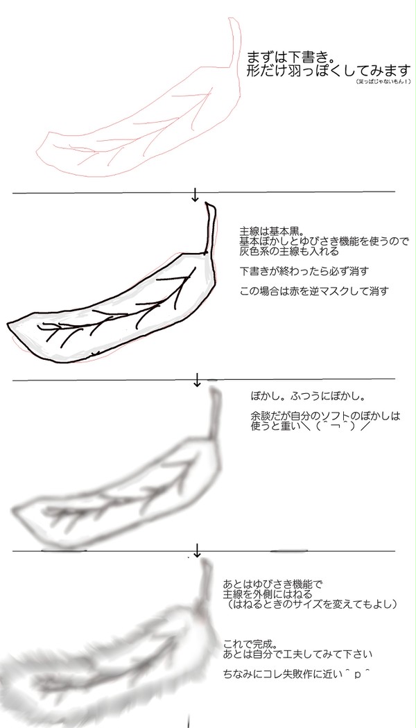 羽の描き方