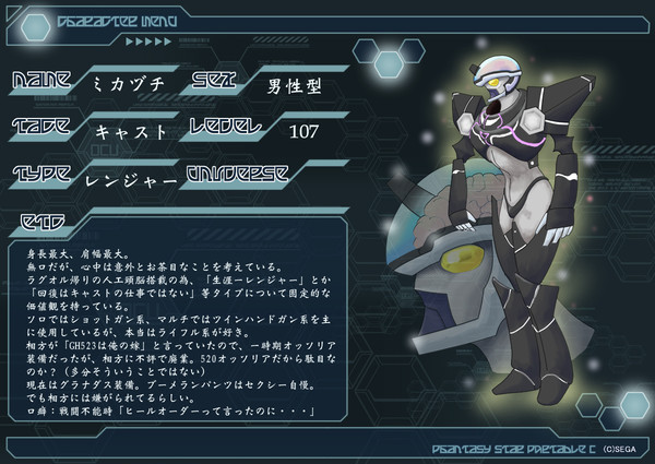 【PSPo2】マイキャラ「ミカヅチ」