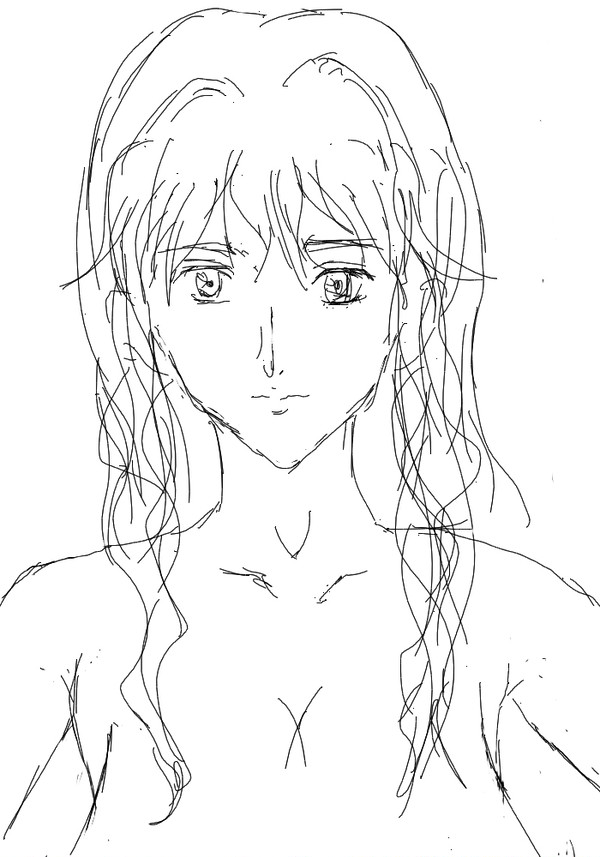 シェリル　線画途中