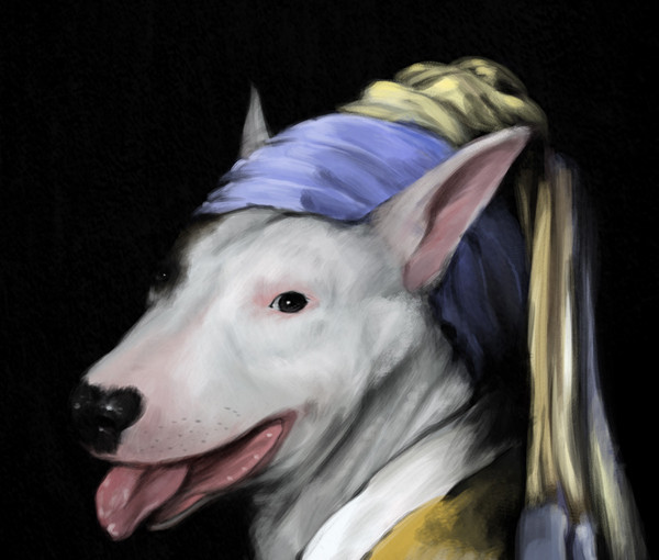 真珠の耳飾りの犬