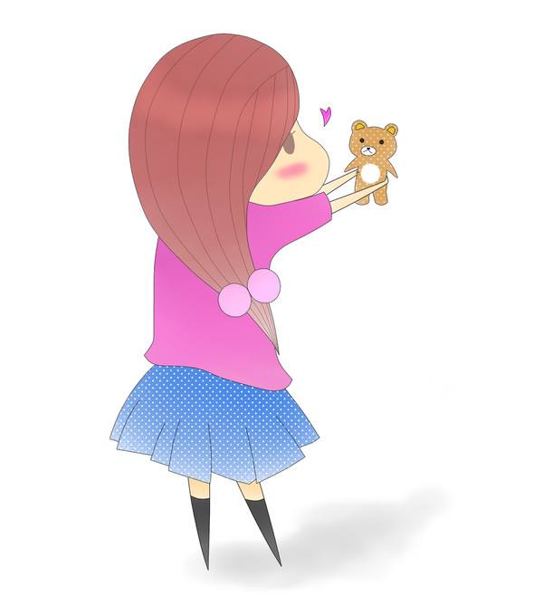 女の子とぬいぐるみ