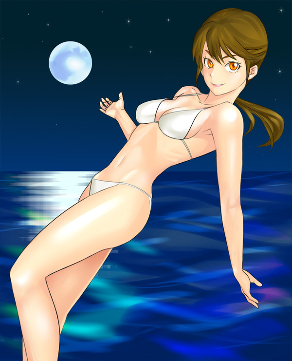月と海