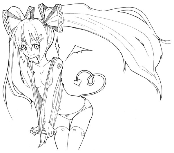 （線画）初音ミク