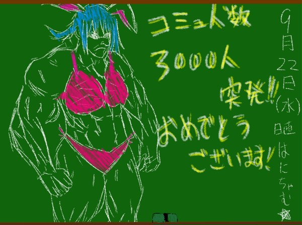 はにちゃむ★さんコミュ人数3000人突破記念イラスト