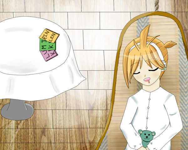 睡眠中の鏡音レン