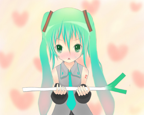 ミクさんが親愛の印にネギをくれるそうです