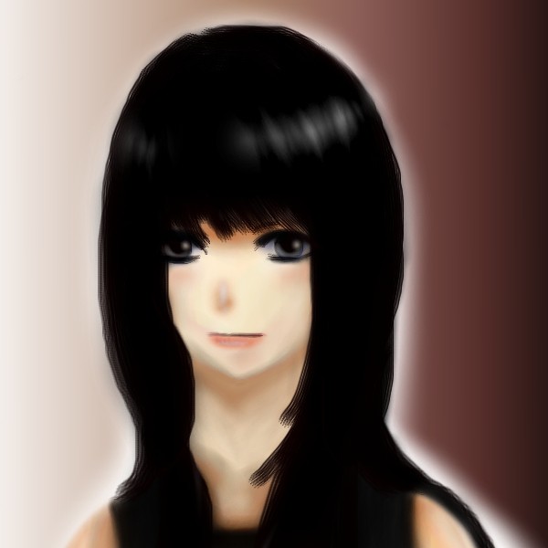 黒髪。